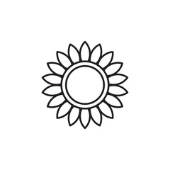 Sunflower icon Vector flat thin line illustration