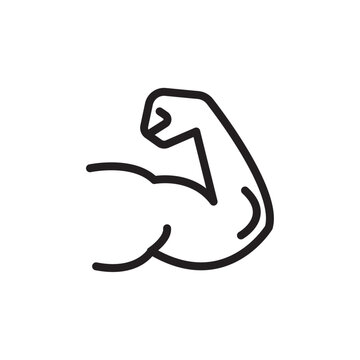 recommend clip art: Strong hand icon Vector flat thin line illustration