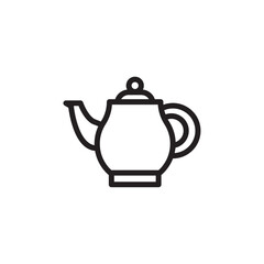 Teapot icon Vector flat thin line illustration