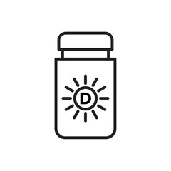 Vitamin d icon Vector flat thin line illustration