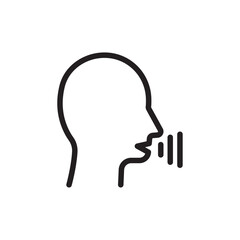 Voice recognition icon Vector flat thin line illustration
