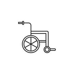 Wheelchair icon Vector flat thin line illustration