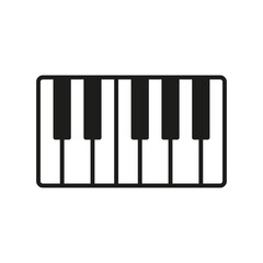 Musical keyboard vector icon. Isolated piano illustration