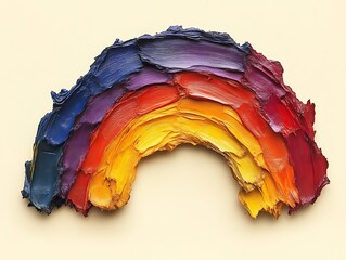 Fototapeta premium Abstract Rainbow Oil Paint Swatch Artistic Creation