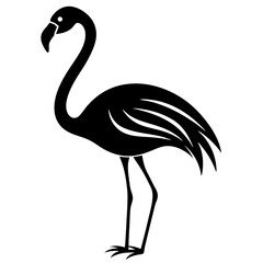 illustration of a silhouette flamingo