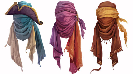 Pirate Head Scarf Icon: Vector Isolated Illustration for Graphics and Design Projects