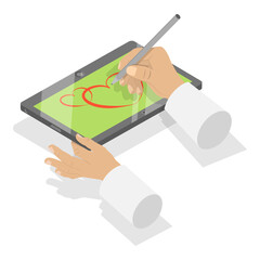 3D Isometric Flat  Illustration of Creative Workshop. Item 1