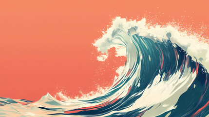 Captivating geometric wave showcases disruptive business concept with striking visual branding. Momentum. Illustration