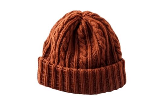 Detailed Winter Cap Image Isolated on Transparent Background.