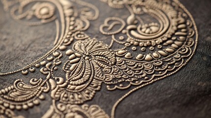 Classic mehndi design with simple paisley motifs on a neutral surface.