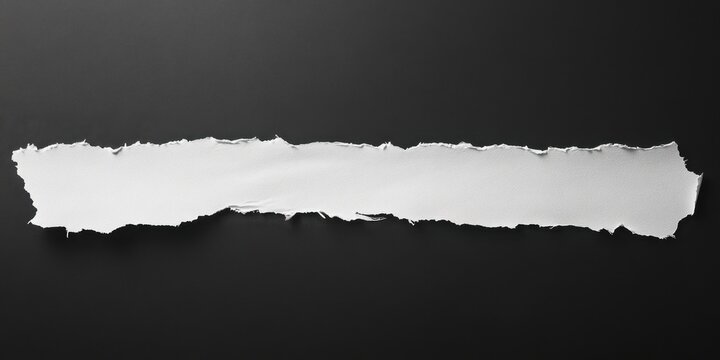 Jagged white paper strip on black background