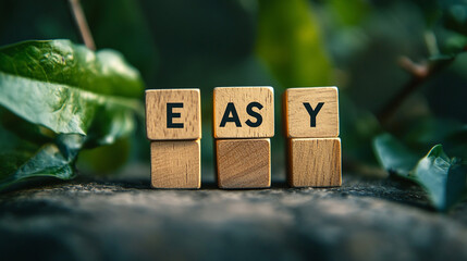 Easy Wooden Blocks Nature Background  Simple Solution  Concept