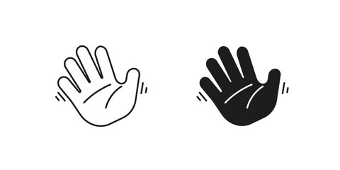 Obraz premium Palm tree waving icons. Tropical summer designs