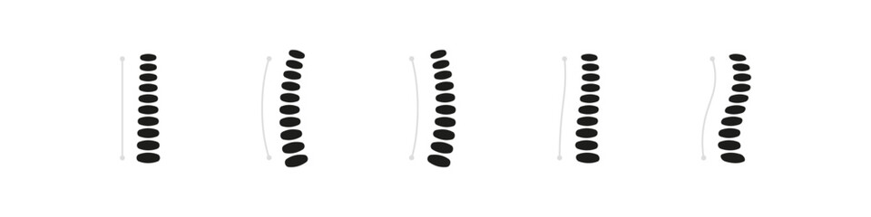 Spine and posture issues. Medical and health symbols