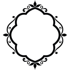 Decorative Frame Border Design with Ornament, Easily Editable Vector File