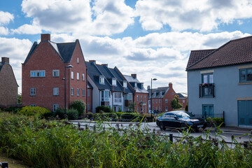 traditional detached house within residential estate in England UK