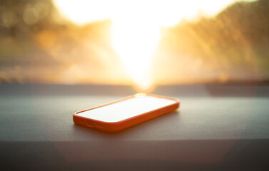 Phone on car dash board isolated 