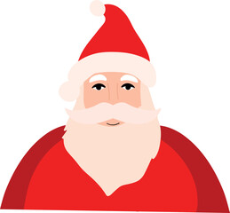 Illustration of Santa Claus in Red Suit