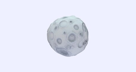 Stylized 3D render of a low poly Moon model with cartoon-inspired textures, set against a light, clean background. Perfect for astronomy, education, or entertainment-themed visuals