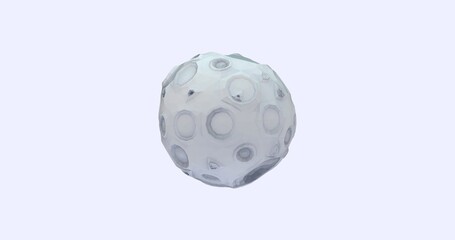 Stylized 3D render of a low poly Moon model with cartoon-inspired textures, set against a light, clean background. Perfect for astronomy, education, or entertainment-themed visuals