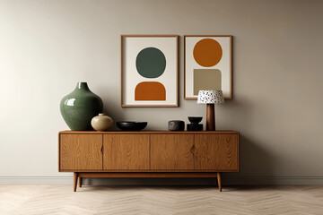 Modern interior design with art and furniture