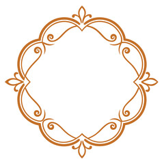 Decorative Frame Border Design with Ornament, Easily Editable Vector File