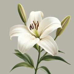 Fototapeta premium Lily buds on gray