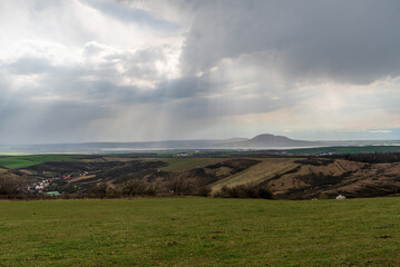 Fototapeta premium View from Holy vrch hill near Hustopece town in Czech republic