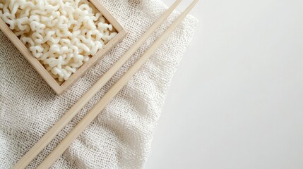 Simple Noodles, Chopsticks, and Fabric: A Minimalist Food Photography