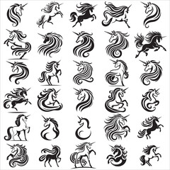 Obraz premium Unicorn Silhouette Design Bundle