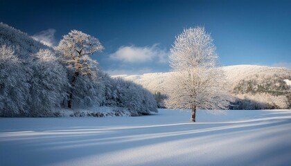 winter landscape with snow and tree
