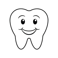 Happy Tooth Vector Illustration for Dental Care, Oral Health, and Adorable Cartoon Design