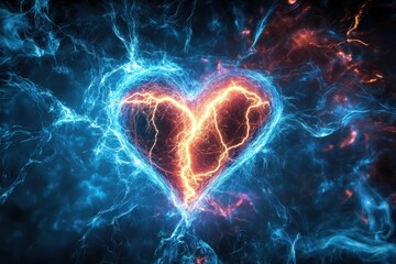 An electric heart beating with spark animations for a visually striking effect.