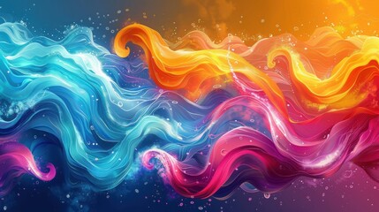 Swirling patterns in a vector design, capturing the essence of water currents