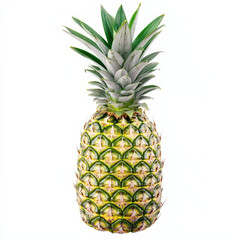 Fototapeta premium Fresh pineapple with spiky green leaves, showcasing its vibrant texture and color. Perfect for tropical themes and culinary uses