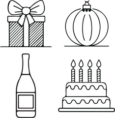 set of birthday icons