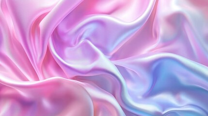 Obraz premium Soft, flowing satin fabric in pastel pink and blue hues.