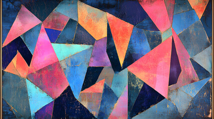 Fototapeta premium Vibrant Abstract Geometric Wall Art with Bold Colors. Background.