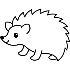 illustration of line art hedgehog