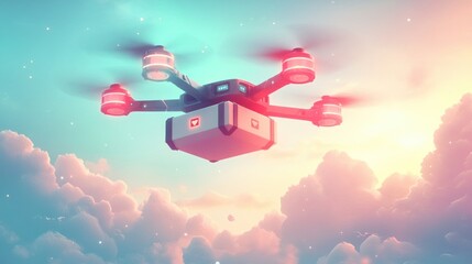 Drone Delivery Service: Futuristic Aerial Package Transportation