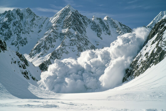 An avalanche caused by a careless skier or snowboarder