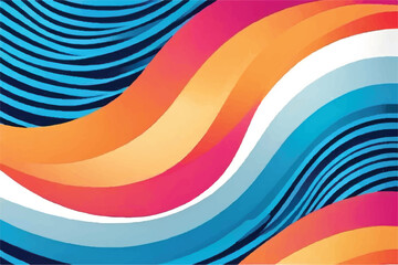 Abstract colorful wavy striped background. Wavy background. Groovy colorful wavy pattern background. Layered Waves Background. 
