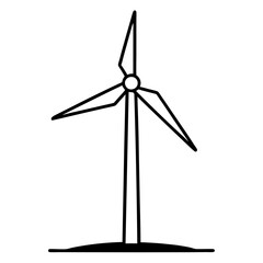 Isolated Wind Turbine Illustration.