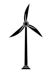 Isolated Wind Turbine Illustration.