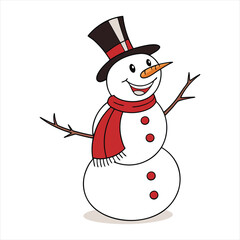 Christmas snowman vector