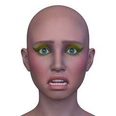 女性の顔アップ　3DCGレンダリング