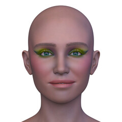 女性の顔アップ　3DCGレンダリング