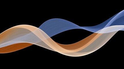 Colorful flowing waves create an abstract design on a dark background