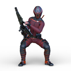 サイバー戦士　3DCGレンダリング