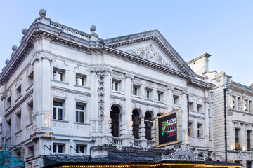 Fototapeta premium London, UK - December 4, 2024, The façade of The Noël Coward Theatre, formerly known as the Albery Theatre.
